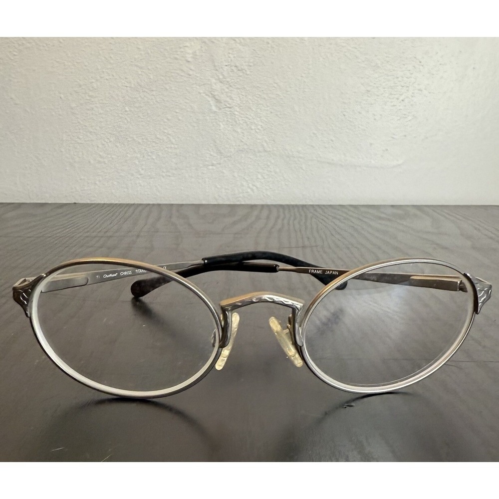 Charmant Eyeglasses Vintage CH8035 TITANIUM Oval Shape Detailed Arms